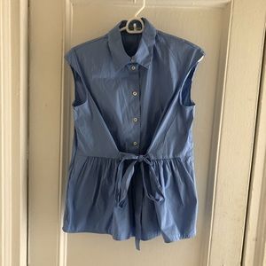 Prada blue poplins stretch cotton shirt